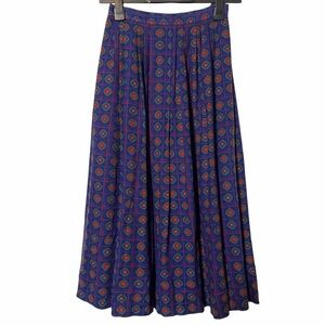 Vintage 1980s Liz Claiborne Geometric Pleated Skirt